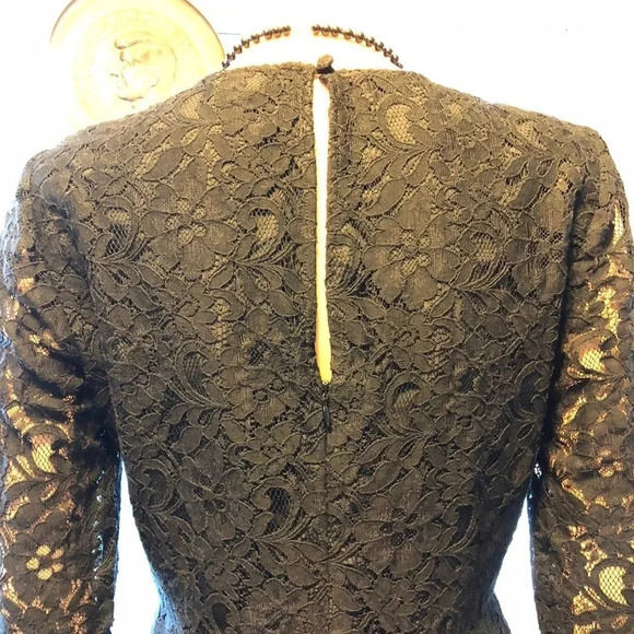 NWOT J.Crew women Black Lace Midi Dress Zip Back  Size 4/S - Picture 10 of 11